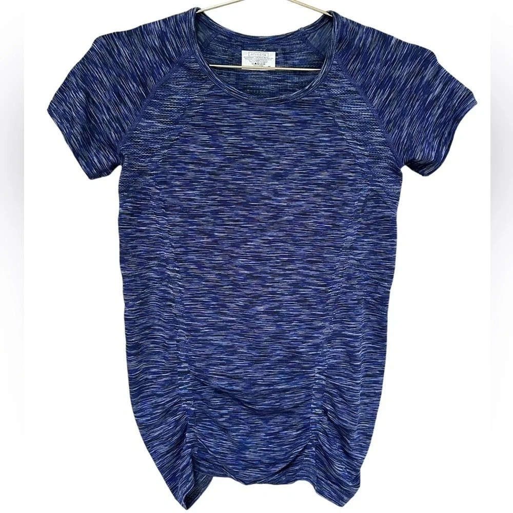 Athleta | Fastest Track Tee in Space Dye Blue, Size Medium